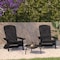 Flash Furniture Black Folding Adirondack Chairs-Gray Cushions, 2PK 2-JJ-C14505-CSNGY-BLK-GG - alternate 1